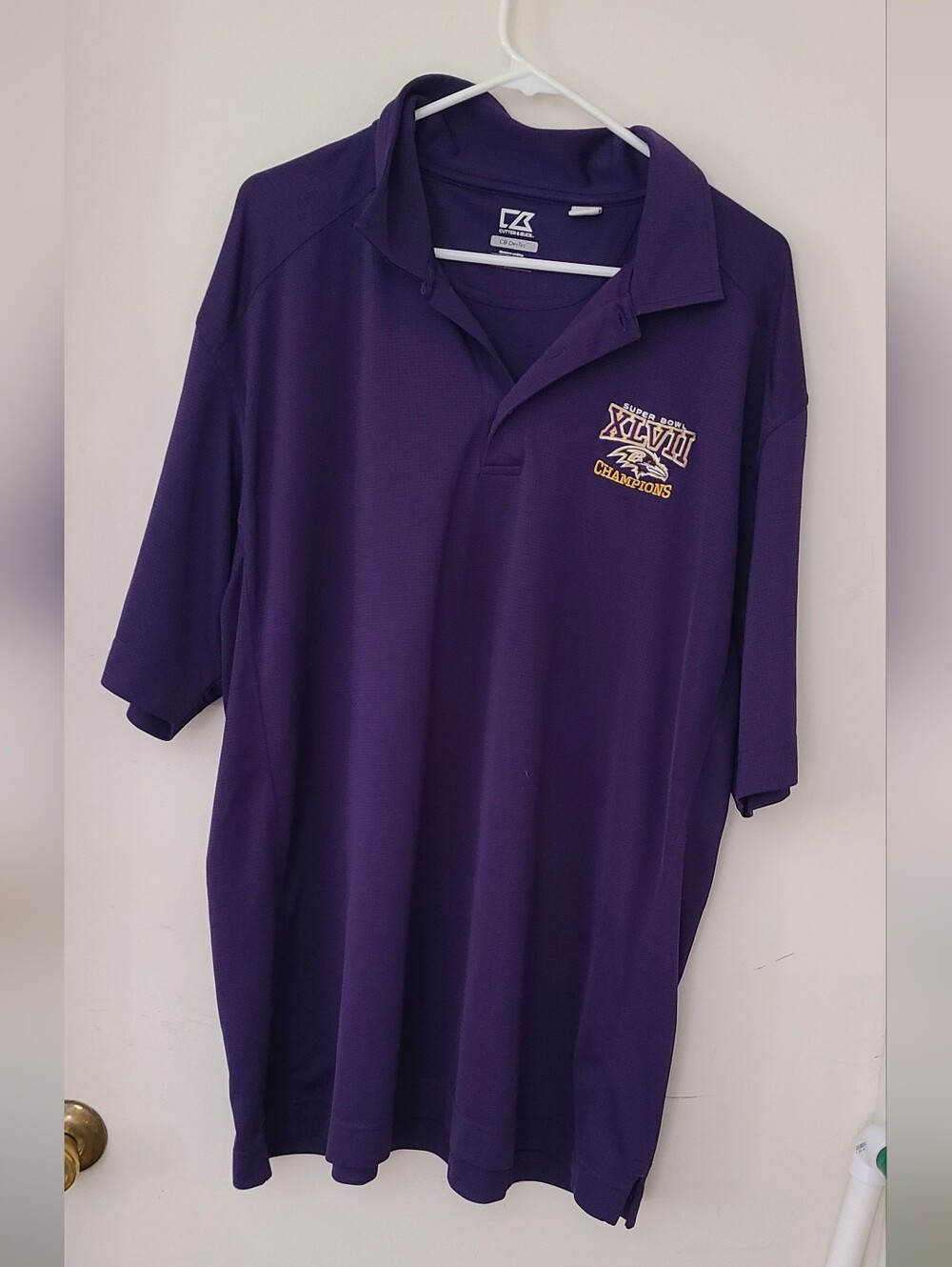 Baltimore Ravens Super Bowl XLVII Champions Cutter and Buck Polo XXL